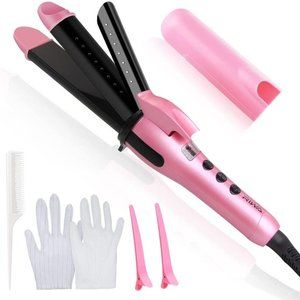 RIWA Flat Iron Hair Straightener and Curler 2 in 1, Mini Flat Iron Curling Iron